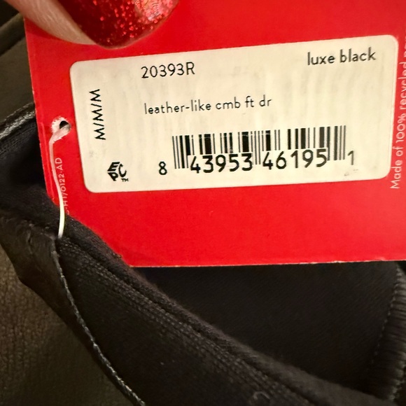 SPANX Faux Leather Combo Midi Sheath Dress Stretch With Zipper NWT SPANX Black - Picture 2 of 4